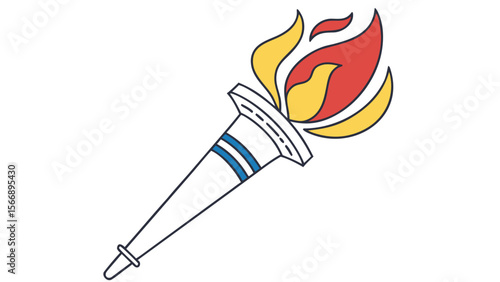 Vector illustration icon of a burning match, a fiery symbol of art and design
