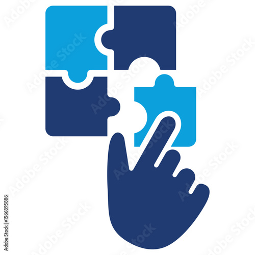 Puzzle Flat Blue Icon
