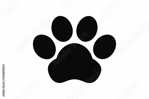 Black paw print animal footprint black silhouette