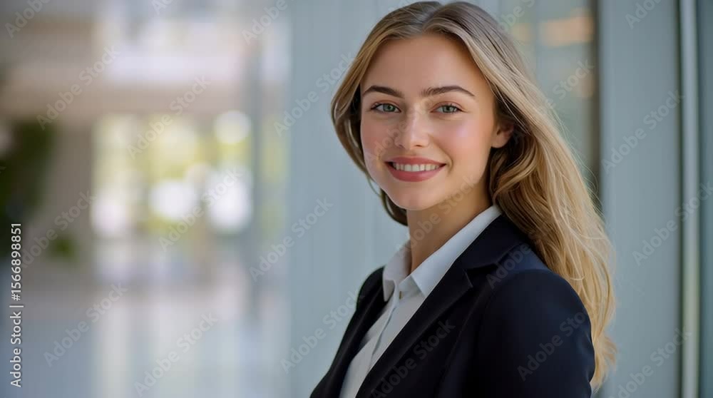 Portrait of a confident young businesswoman in a modern office environment with professional attire Portrait of a confident young businesswoman in a modern office environment with professional attire