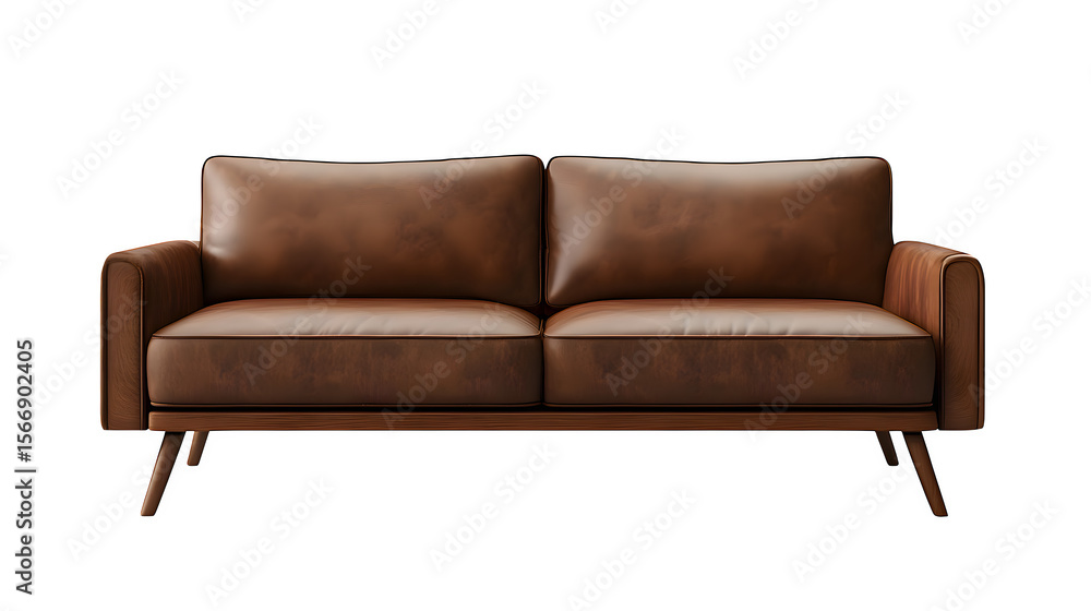 Fototapeta premium red sofa isolated on white background