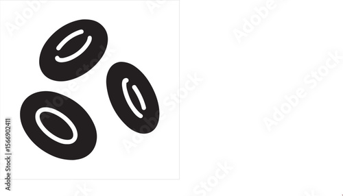 Stylized representation of red blood cells in a medical context