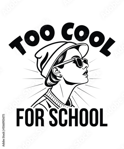 Too Cool for School – Stylish Girl Wearing Sunglasses Vector Illustration