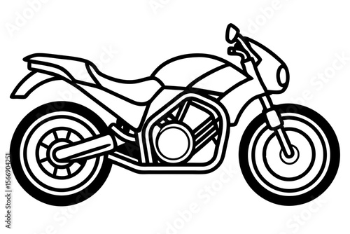 Sleek motorcycle outline sportbike vehicle