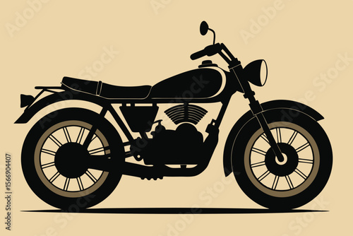 Vintage motorcycle silhouette classic transport
