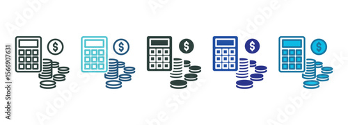 Budget Icon Set Multiple Style Of