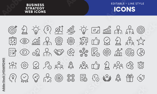 Business Editable Line Icons