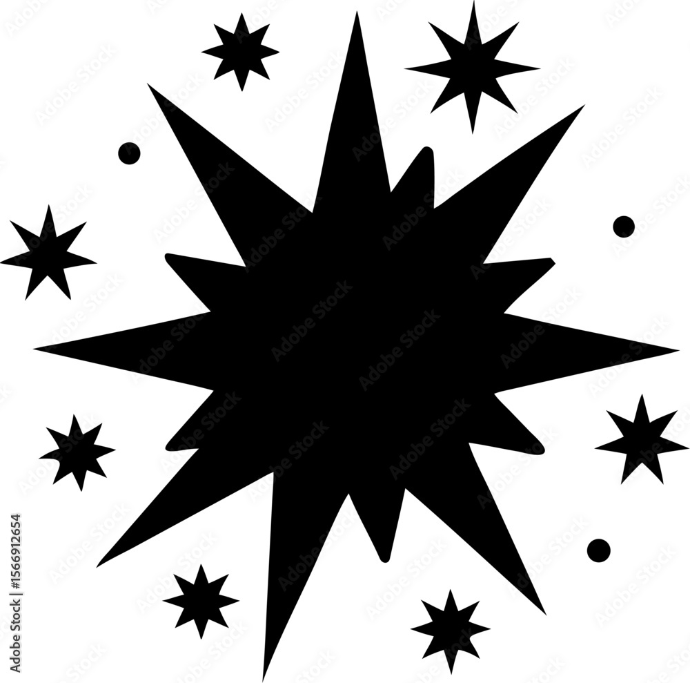 Fototapeta premium Radiant Starburst Design with Glowing Stars for Banners and Advertisements