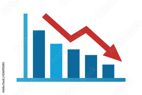 Free Download Green Arrow Growth Graph Vector Stock Market Down trend Business Profit Concept Illustration - GFXLoad