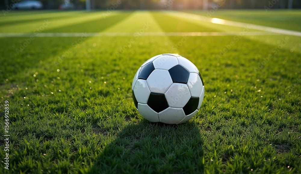 Fototapeta premium soccer ball on the field