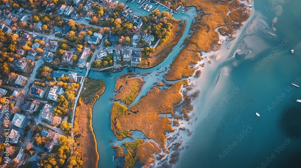 Naklejka premium Aerial: Charleston, SC.