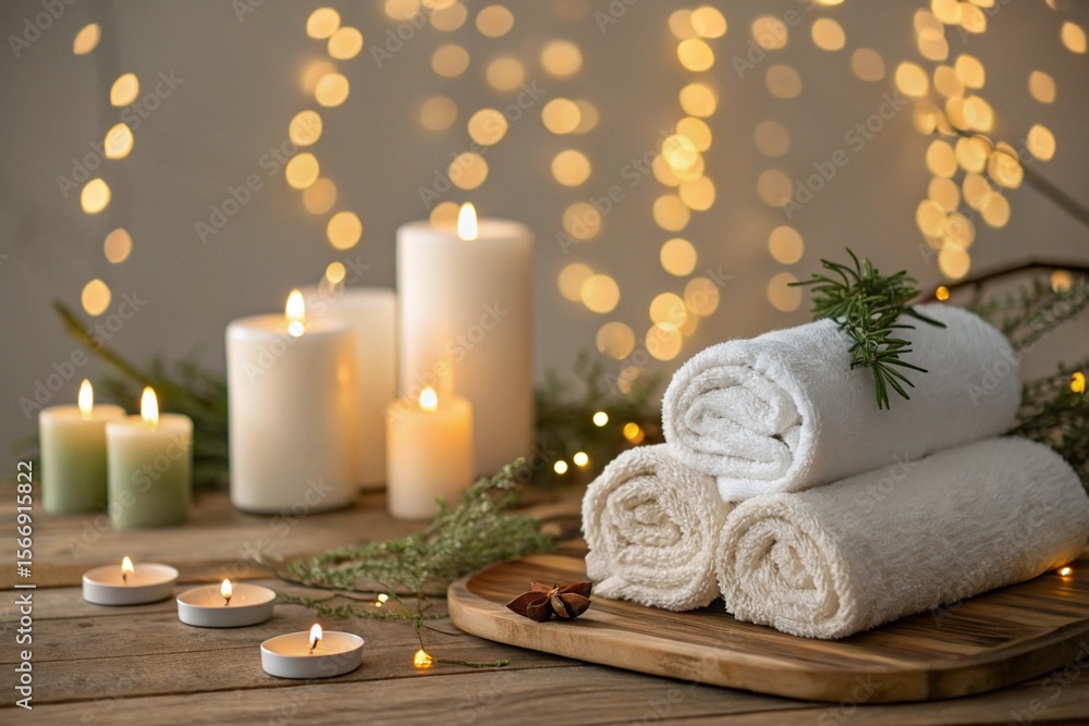 candles and towels candles and towels
