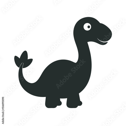 Cartoon Dinosaur Silhouette Vector Style © MA