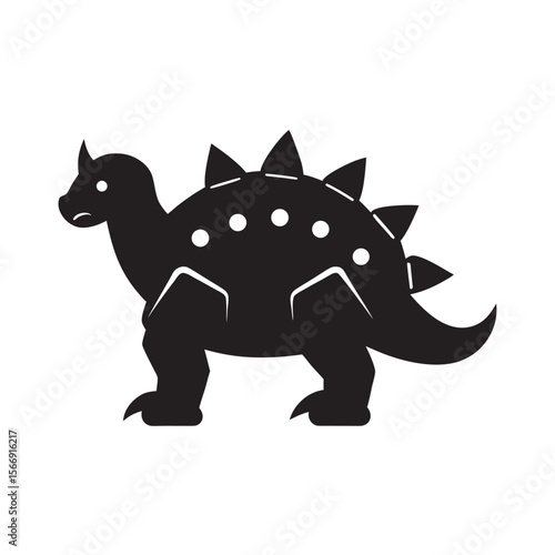 Ankylosaurus With Strong Tail Silhouette