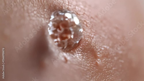 3D animation of serum molecules strengthening natural skin barrier. Skincare protection against environmental stress, boosting healthy complexion, anti-pollution defense layer.