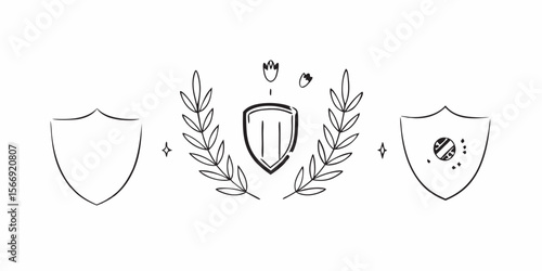 vector wings and shield combination for heroic emblem
