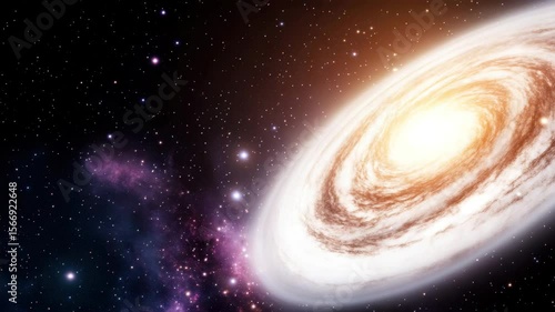 Glowing Spiral Galaxy with Bright Core Surrounded by Stars, Cosmic Dust, and Nebulae in Deep Space Showcasing Beauty, Mystery, and Vastness of Universe and Astronomy