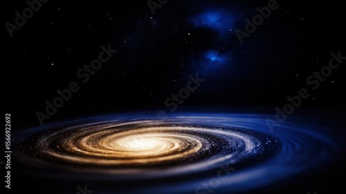 Glowing Spiral Galaxy with Bright Core Surrounded by Swirling Arms of Stars and Cosmic Dust, Evoking Wonder and Vastness of Space and Universe in Astrophysics and Astronomy