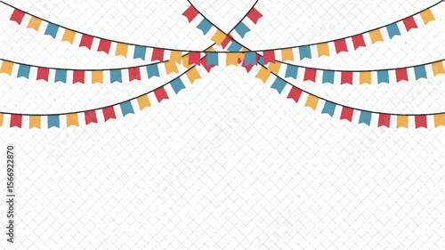 Colorful Party Bunting Flags Decoration Illustration