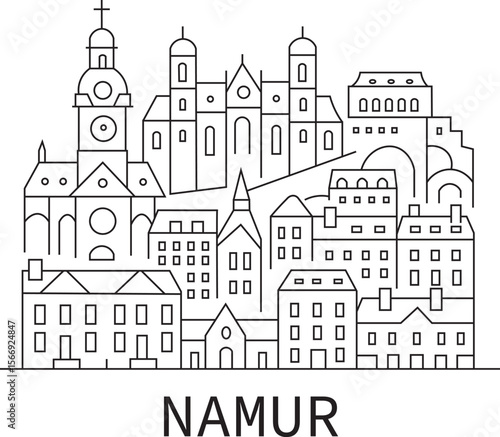 Namur City Line Draw Simple Minimalist