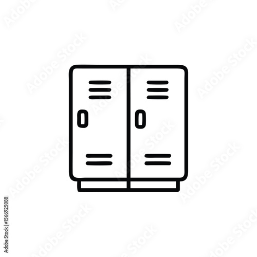 Two school lockers with horizontal lines number zero on the doors storage compartment
