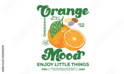 Orange fruit design for poster, sticker, apparel and others.	