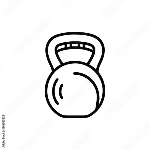 Outline kettlebell symbol on fitness exercise equipment icon weight