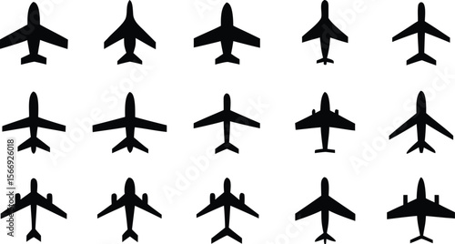 Set of airplane. Airplane icon set vector