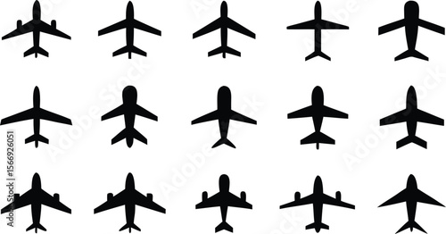 Set of airplane. Airplane icon set vector