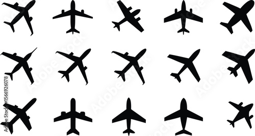 Set of airplane. Airplane icon set vector