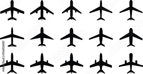 Set of airplane. Airplane icon set vector