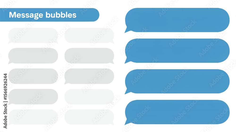 Versatile Collection of Message Bubbles Grey and Blue Speech Balloons for Design Projects Versatile Collection of Message Bubbles Grey and Blue Speech Balloons for Design Projects