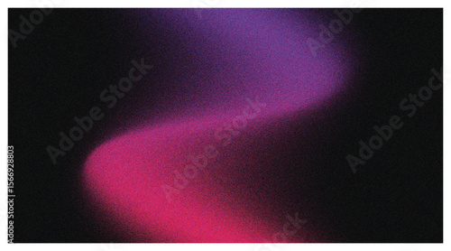 Vibrant S Curve Aura with Grain Effect, Abstract Pink Purple Gradient on Dark Background, Dynamic Digital Mysticism Backdrop