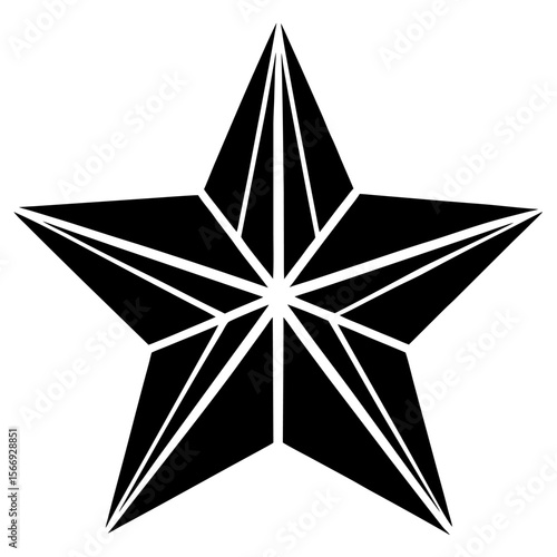 Five Pointed Star Vector Illustration in Navy Blue for Graphic Design Projects