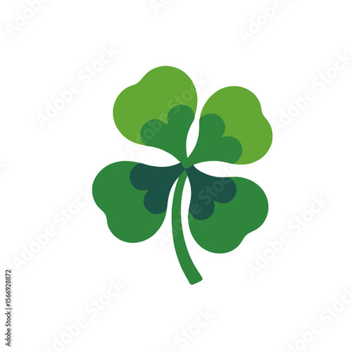 Four Leaf Clover Image-Lucky Shamrock Illustration for St Patricks Day-Green Clover Symbol of Irish Luck and Good Fortune-Celebrate Irish Heritage and Tradition