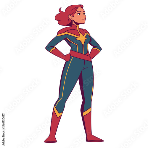 Female superhero in action pose