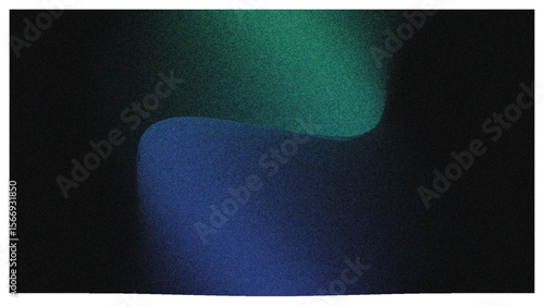 Harmonic Glow of Intertwining Green and Blue Lights, Abstract Grainy Dark Background, Ethereal Dynamic Texture Backdrop