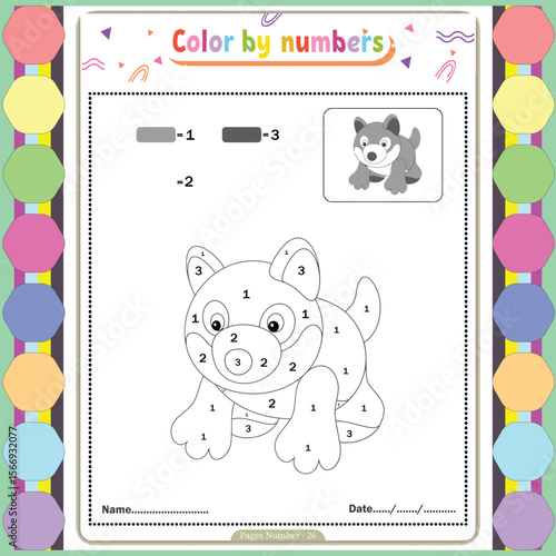 baby shower card with bear color by number