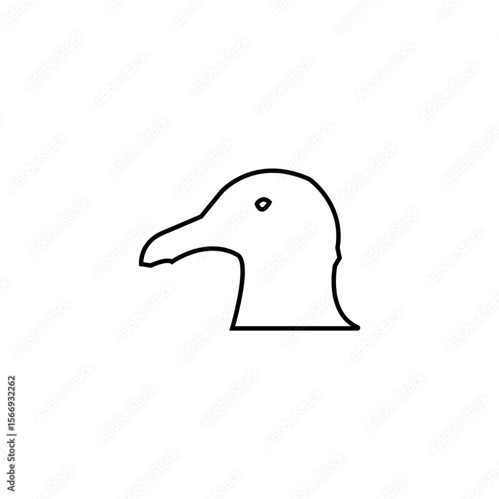 Fototapeta premium Simple Line Art Illustration of a Bird's Head