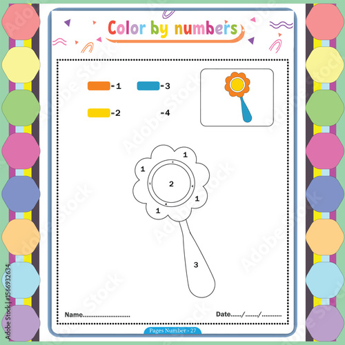 color by number number coloring book for kindergartens kids
