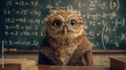 Owl teacher in classroom