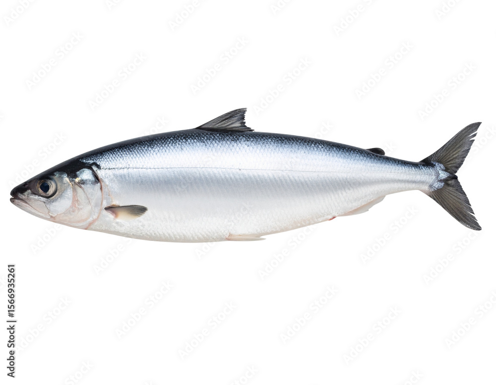 Fototapeta premium Whole Fresh Pangas Fish with Smooth Grey Skin, isolated on a transparent background