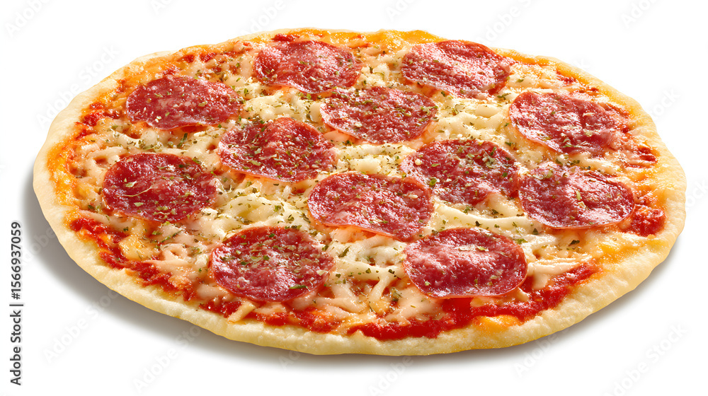 Delicious Roman Style Pepperoni Pizza with Fresh Toppings on a Crisp Golden Crust Delicious Roman Style Pepperoni Pizza with Fresh Toppings on a Crisp Golden Crust