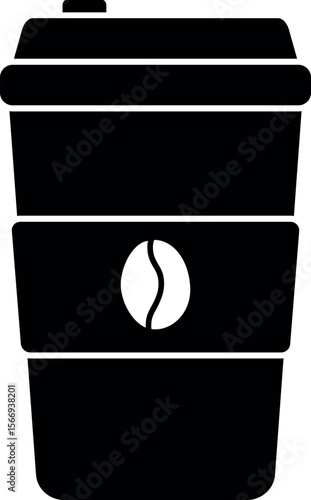 Hot coffee paper cup icon isolated. Vector illustration