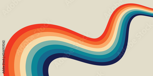 abstract retro rainbow vibrant line background