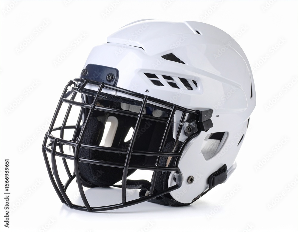 White Ice Hockey Helmet with Face Cage - Essential Player Protection White Ice Hockey Helmet with Face Cage - Essential Player Protection