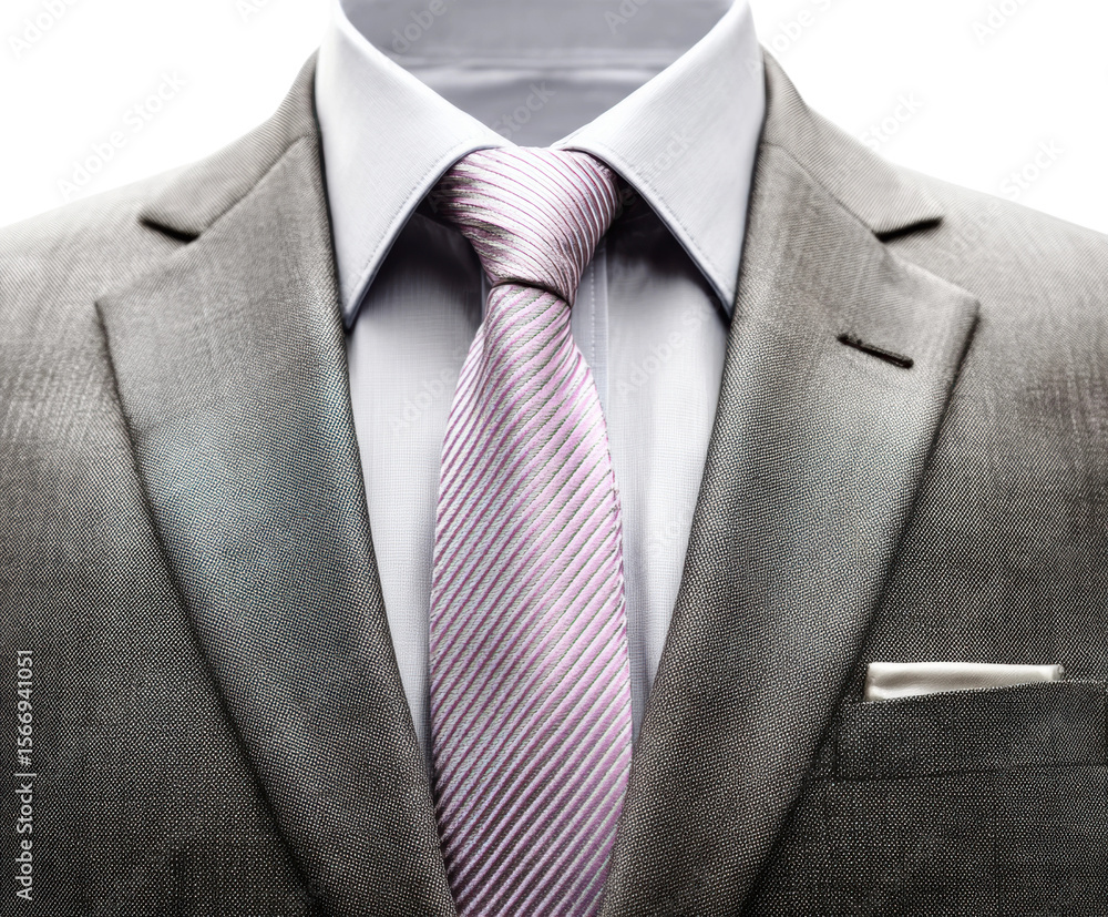 Formal suit display fashion showroom attire urban view isolated on transparent background