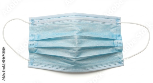 Lichtblauw medisch mondmasker zacht gevouwen. AI Generated