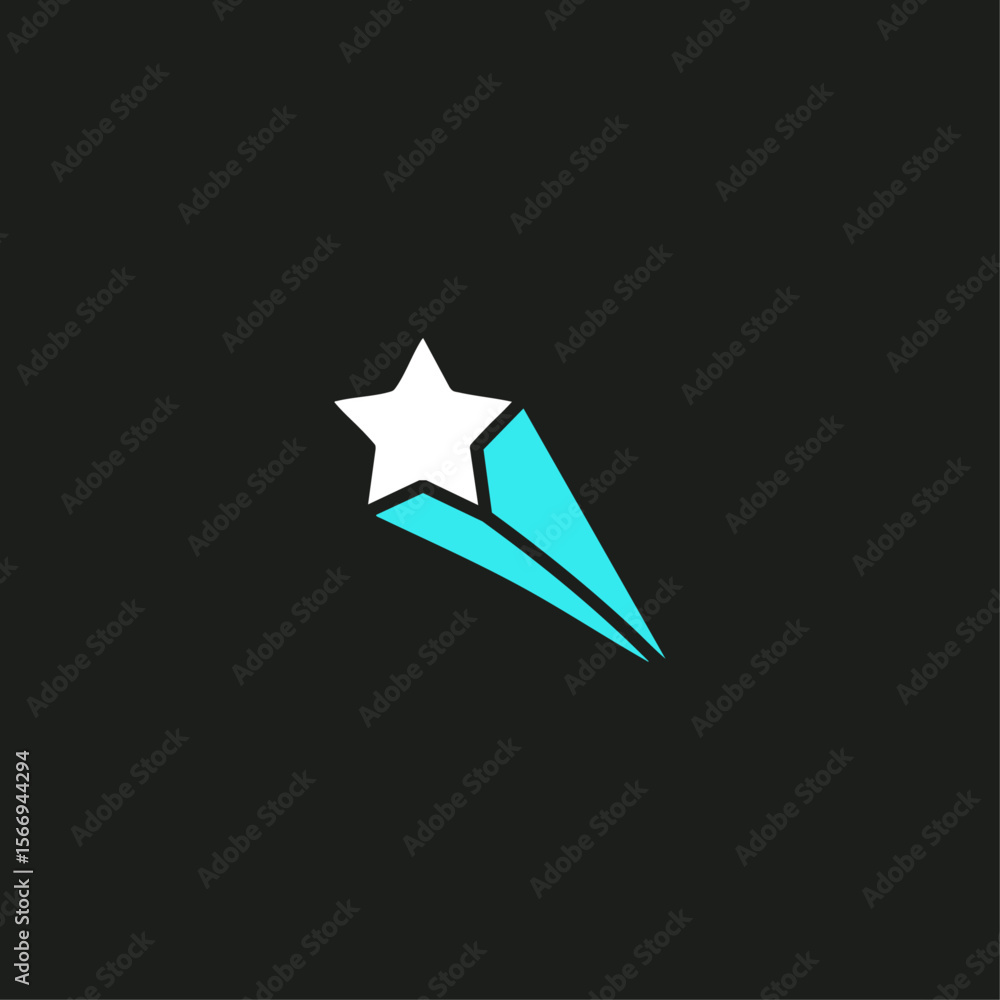 Obraz premium Shooting Star icon logo flat vector design
