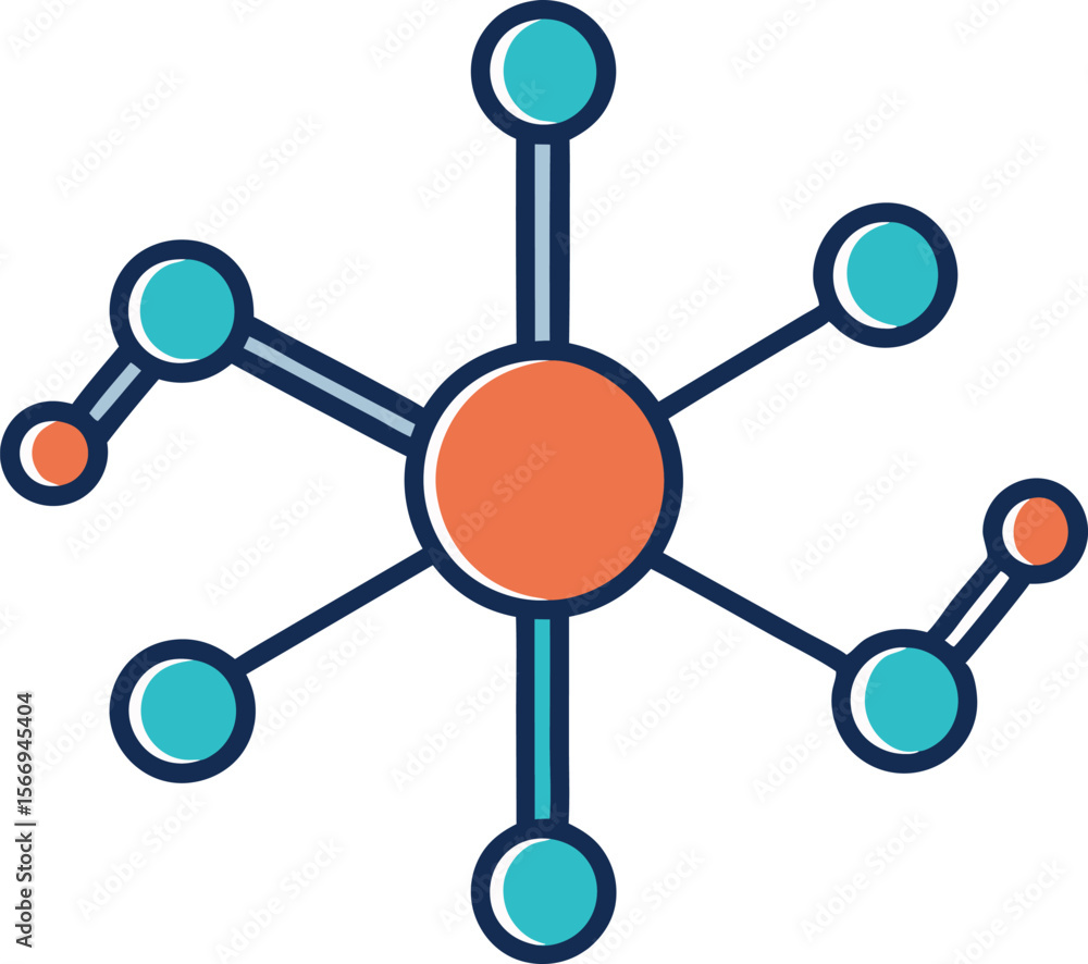 Minimal Molecule Vector Drawing Science Concept Icon Minimal Molecule Vector Drawing Science Concept Icon